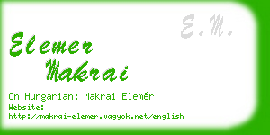 elemer makrai business card